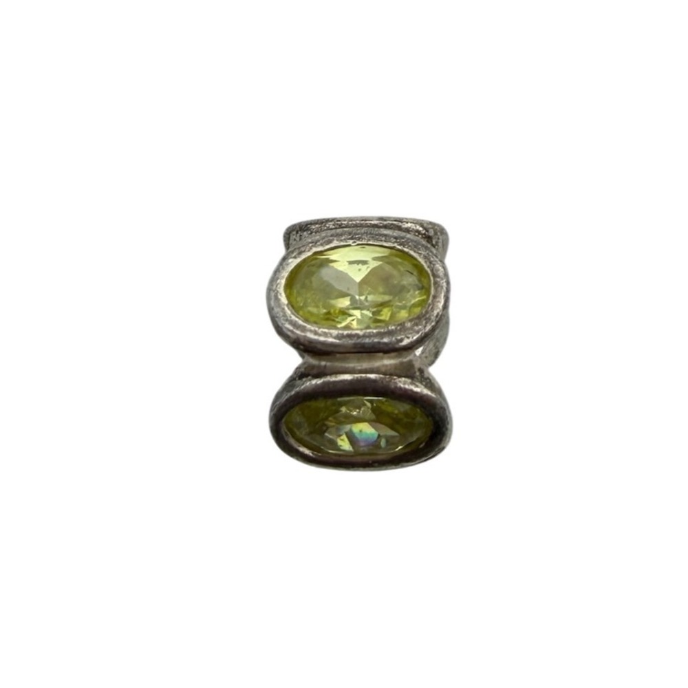 Pandora Charm Unisex OS Yellow Good 925 ALE Sterling Silver Oval CZ Bead